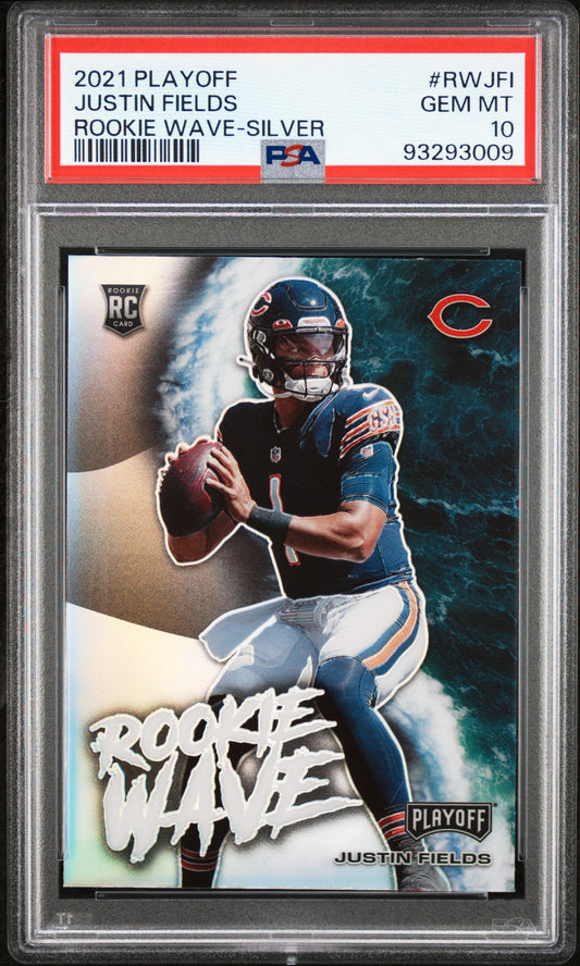 2021 Panini Playoff Rookie Wave Justin Fields #RWJFI Silver PSA 10