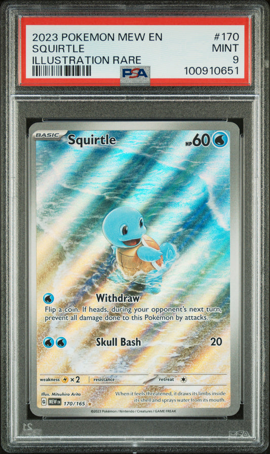 PokéMon TCG Squirtle #170 Illustration Rare PSA 9