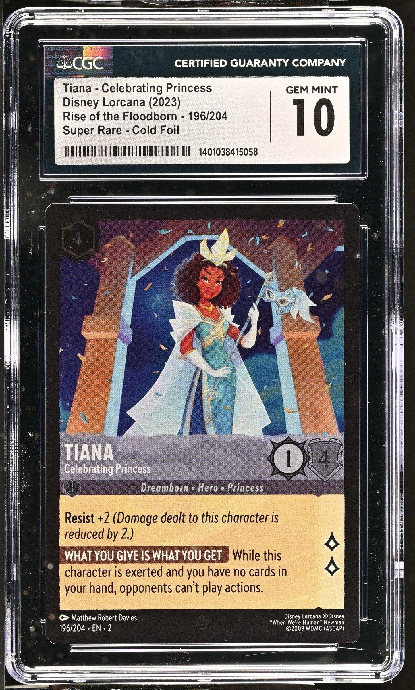 Disney Lorcana TCG Tiana - Celebrating Princess #196/204 English CGC 10