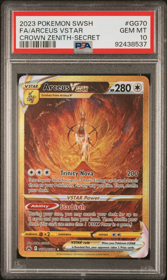 PokéMon TCG Arceus Vstar Fa #GG70 Crown Zenith-Secret PSA 10