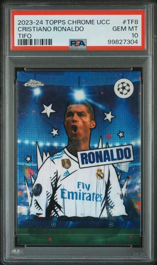 2023-24 Topps Chrome UEFA Club Competitions Tifo Cristiano Ronaldo #TF8 PSA 10