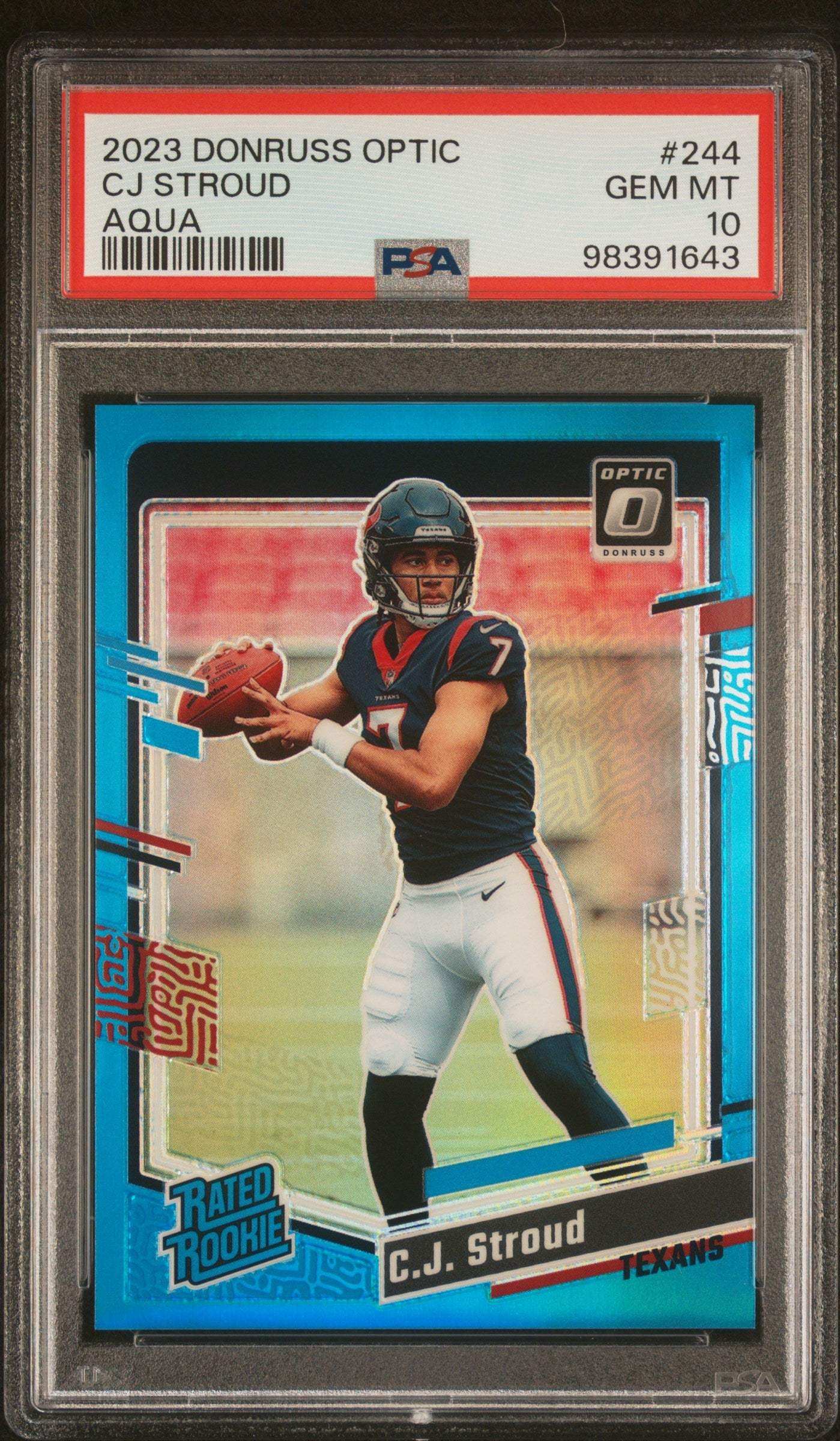 2023 Panini Donruss Optic CJ Stroud #244 Aqua PSA 10