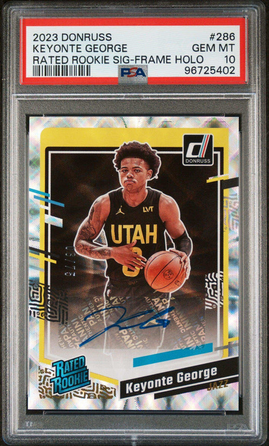 2023 Panini Donruss Keyonte George #286 Rated Rookie SIG Frame Holo PSA