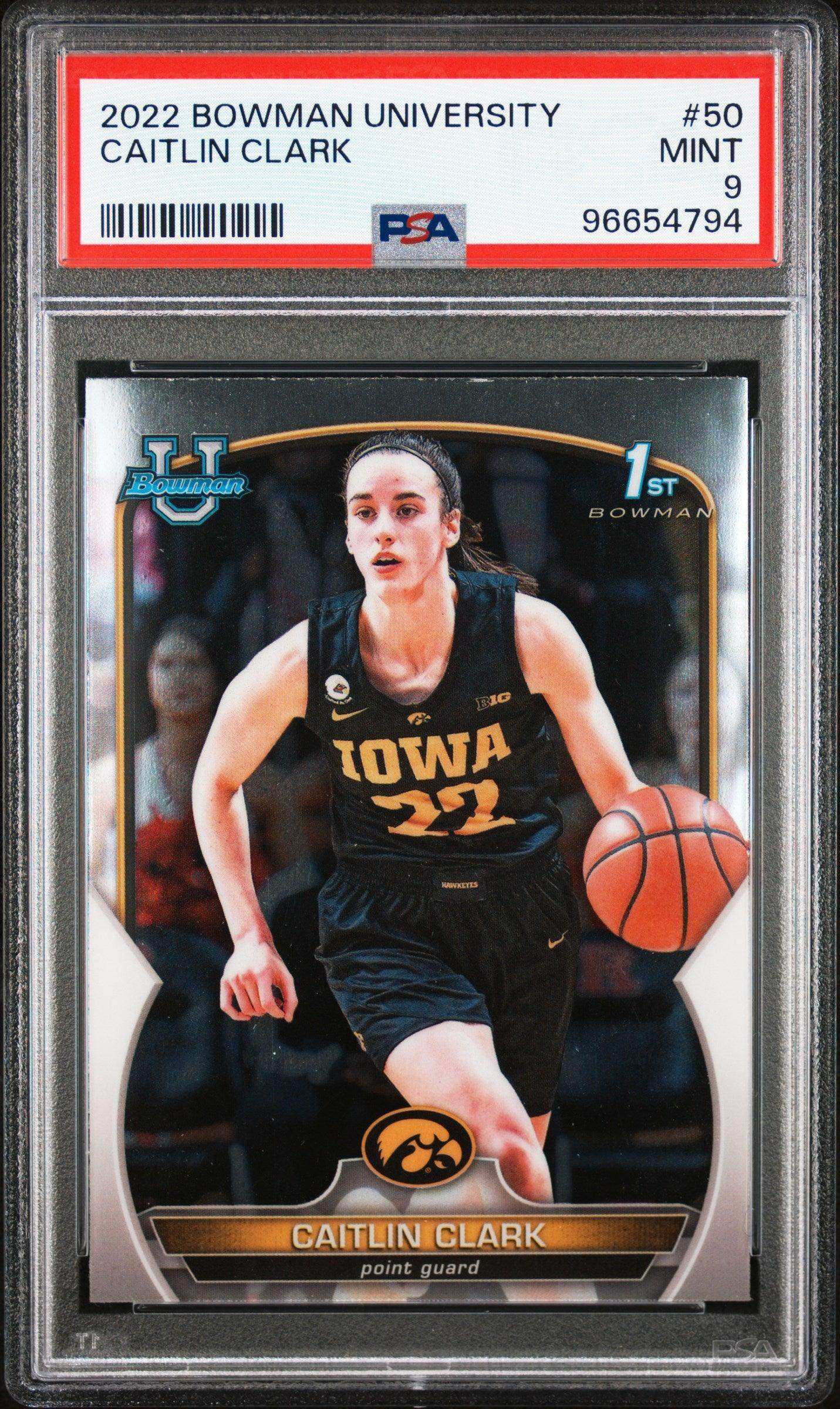 2022 Bowman Chrome University Caitlin Clark #50 PSA