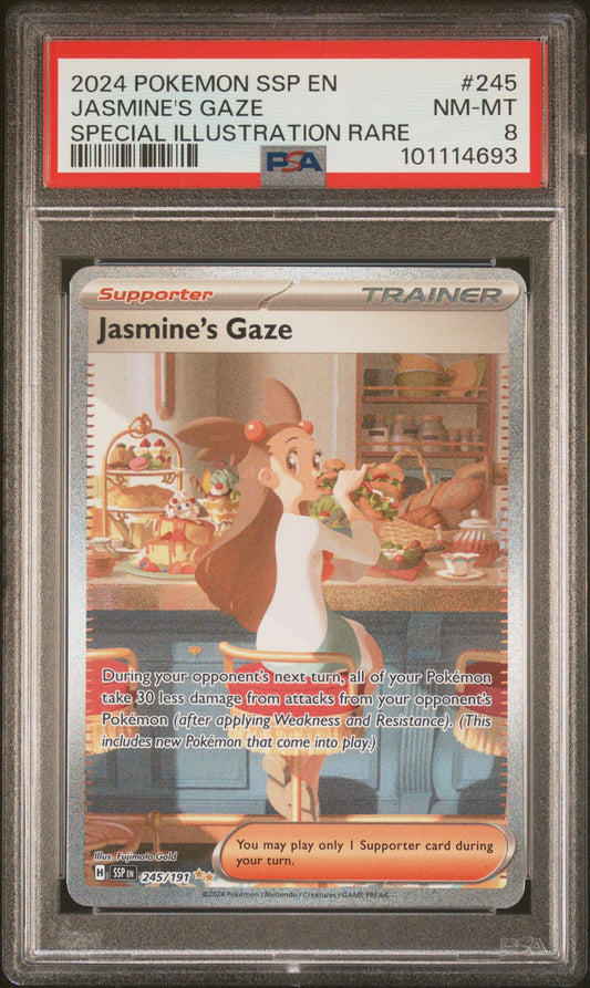 PokéMon TCG Jasmine's Gaze #245 Special Illustration Rare PSA 8