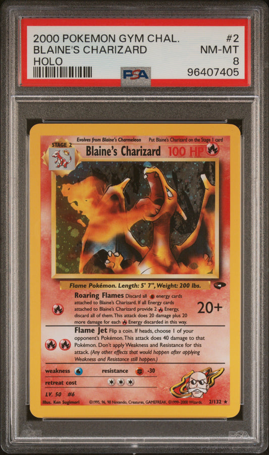 PokéMon TCG Blaine's Charizard #2 Holo PSA 8