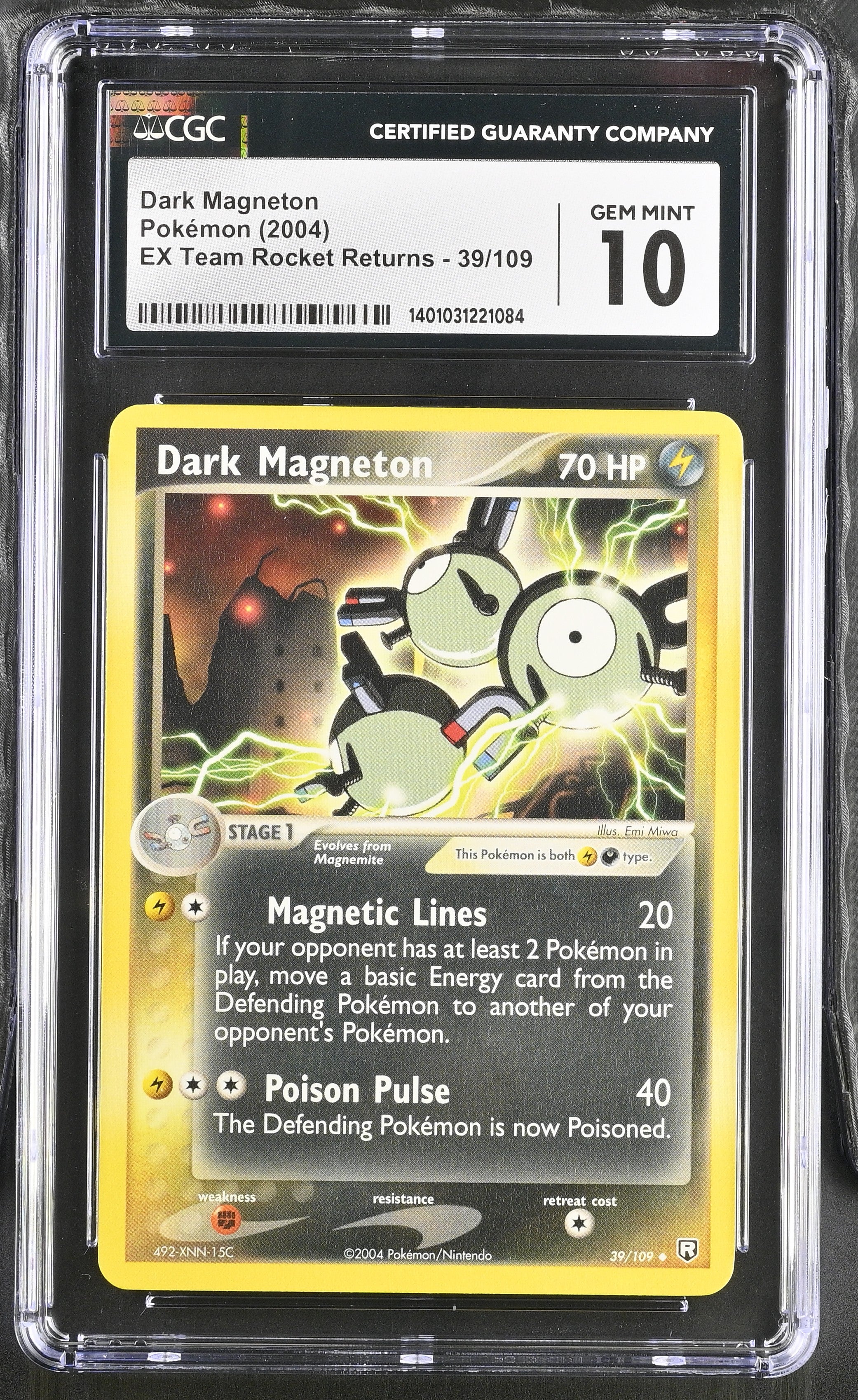 2004 Pokémon EX Team Rocket Returns Dark Magneton #39/109 CGC 10