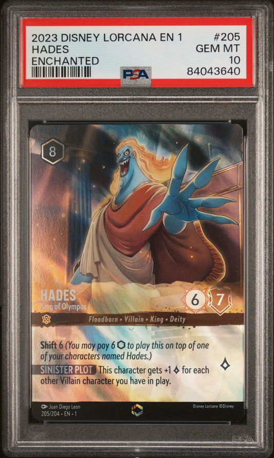 2023 Disney Lorcana TCG Hades #205 PSA 10