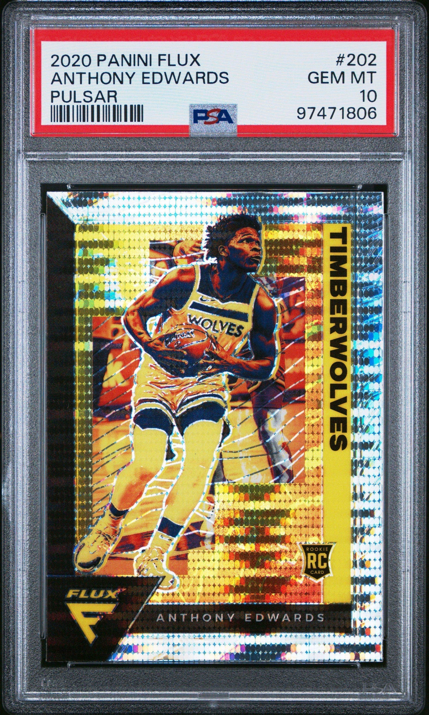 2020 Panini Flux Anthony Edwards #202 Pulsar PSA 10