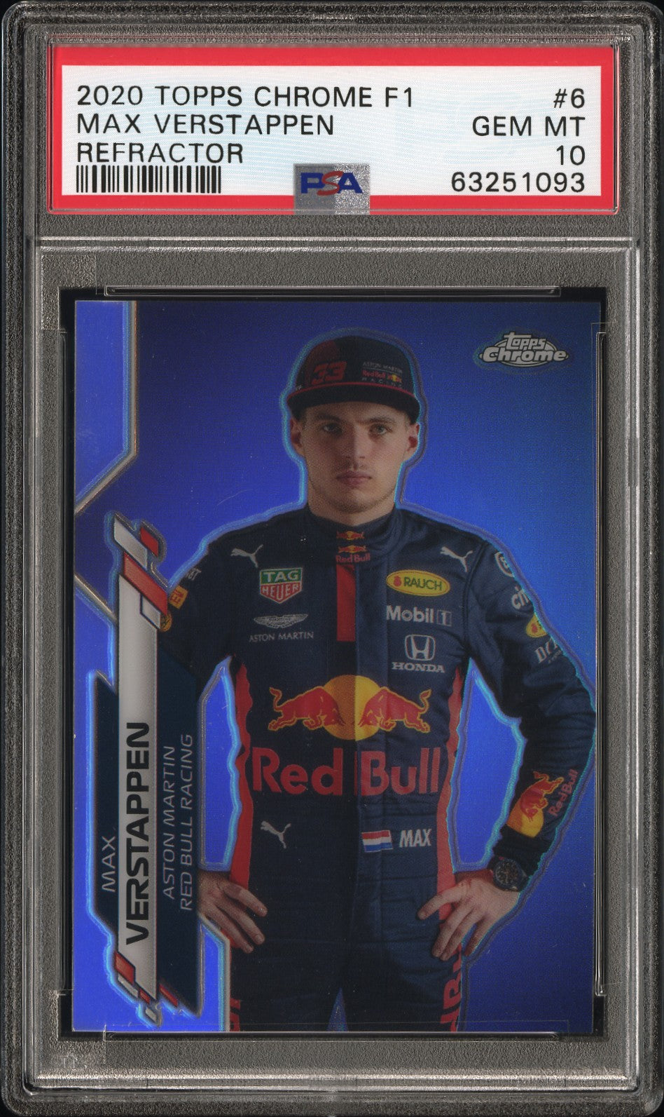 2020 Topps Chrome Formula 1 Max Verstappen #6 Refractor PSA 10