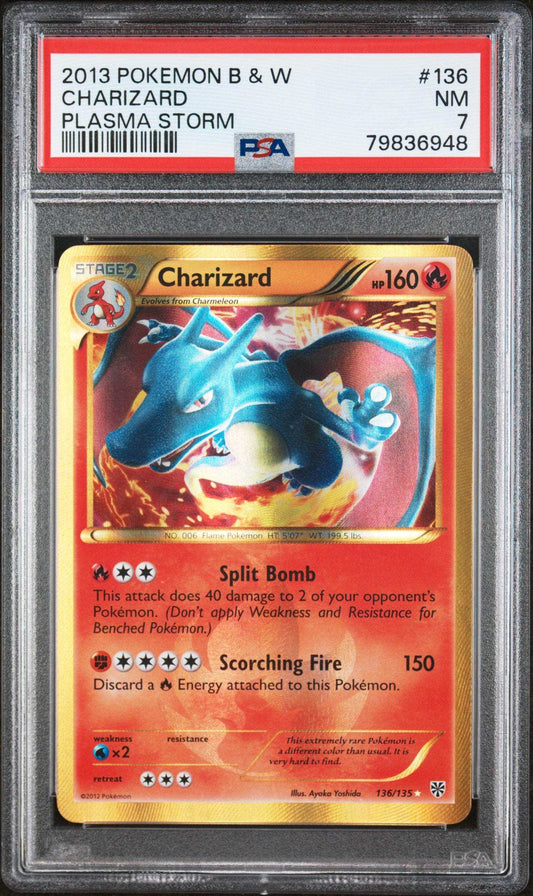 PokéMon TCG Charizard #136 Plasma Storm PSA 7