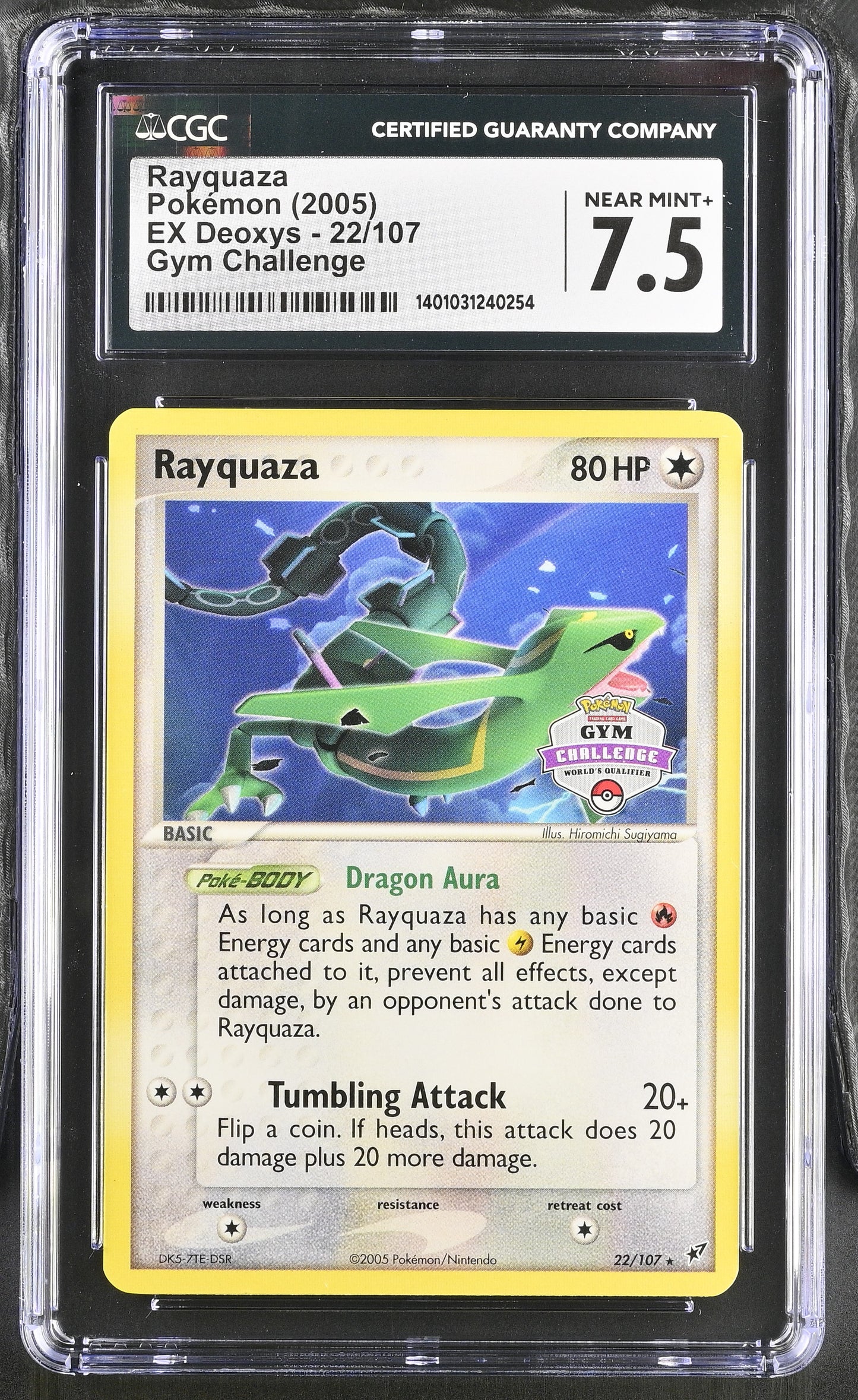 2005 Pokémon EX Deoxys Rayquaza #22/107 Gym Challenge CGC 7.5