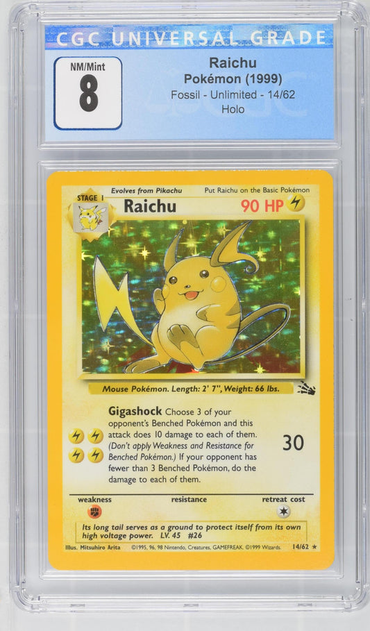 Pokémon Raichu #14/62 English CGC 8