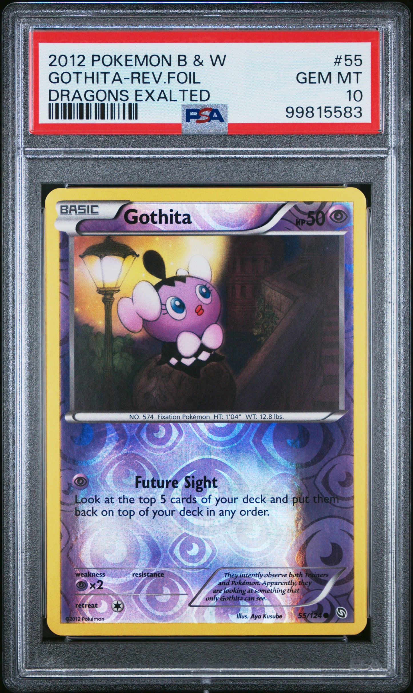 PokéMon TCG Gothita-Rev. Foil #55 Dragons Exalted PSA 10