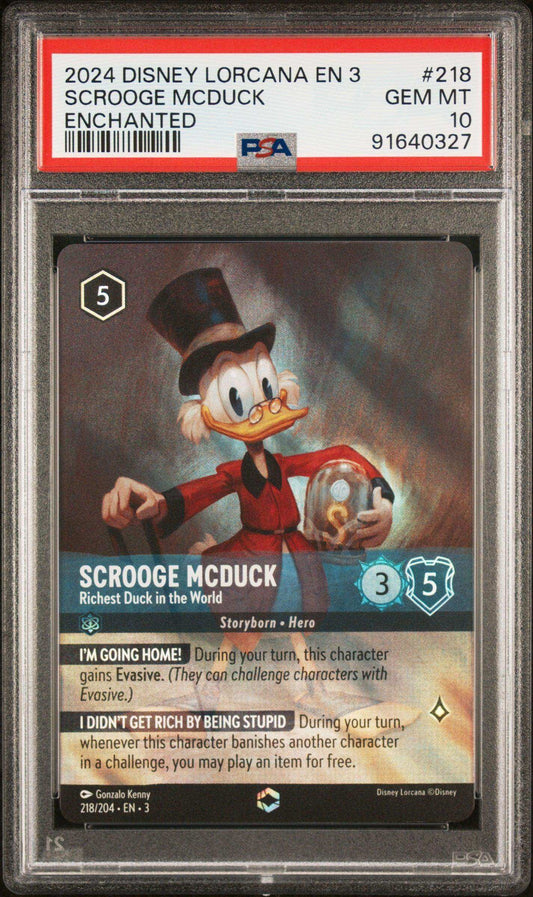 2024 Disney Lorcana TCG Scrooge Mcduck #218 PSA 10