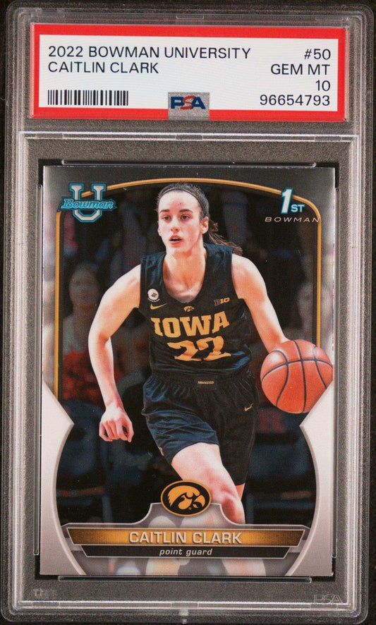 2022 Bowman Chrome University Caitlin Clark #50 PSA