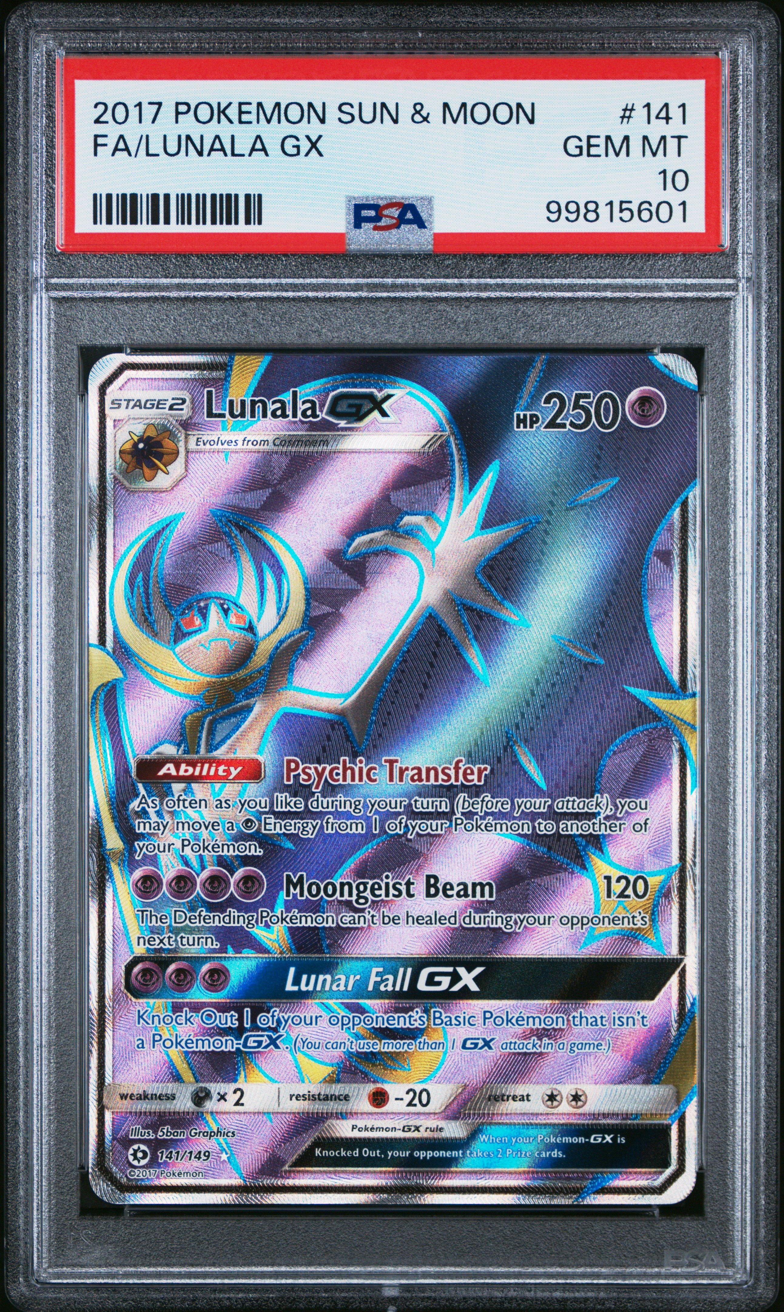 PokéMon TCG Lunala GX Fa #141 Mongolian PSA 10