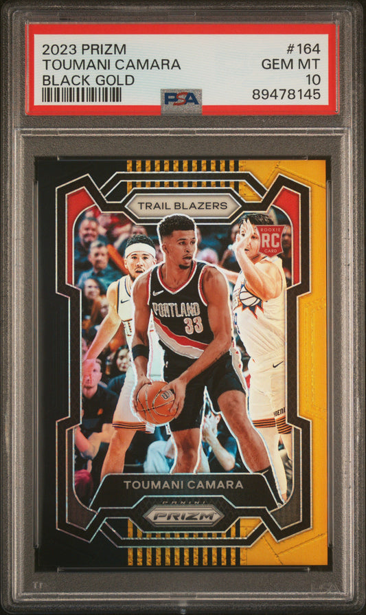 2023 Panini Prizm Toumani Camara #164 Black Gold PSA 10