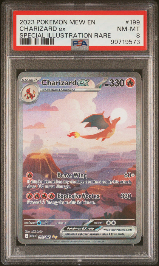 PokéMon TCG Charizard EX #199 Special Illustration Rare PSA 8