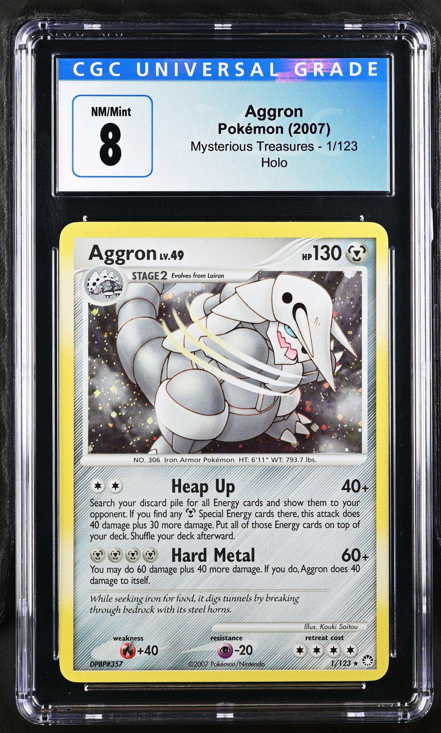 Pokémon Aggron #1/123 English CGC 8