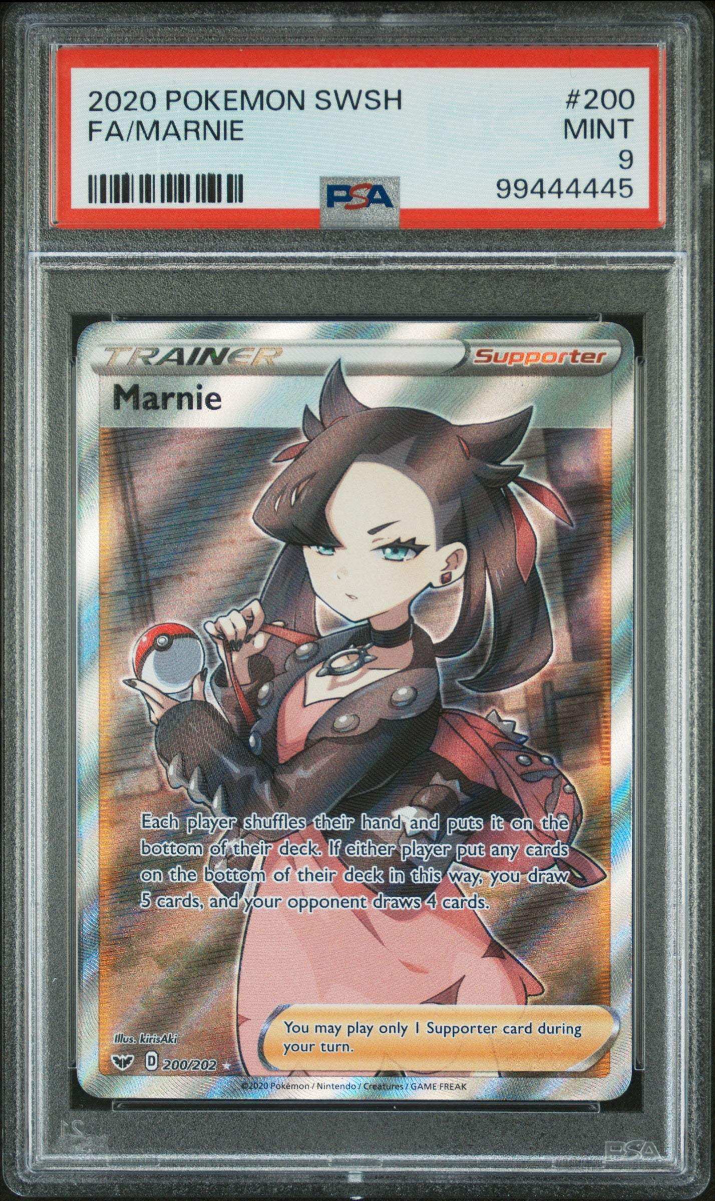 PokéMon TCG Marnie Fa #200 PSA 9