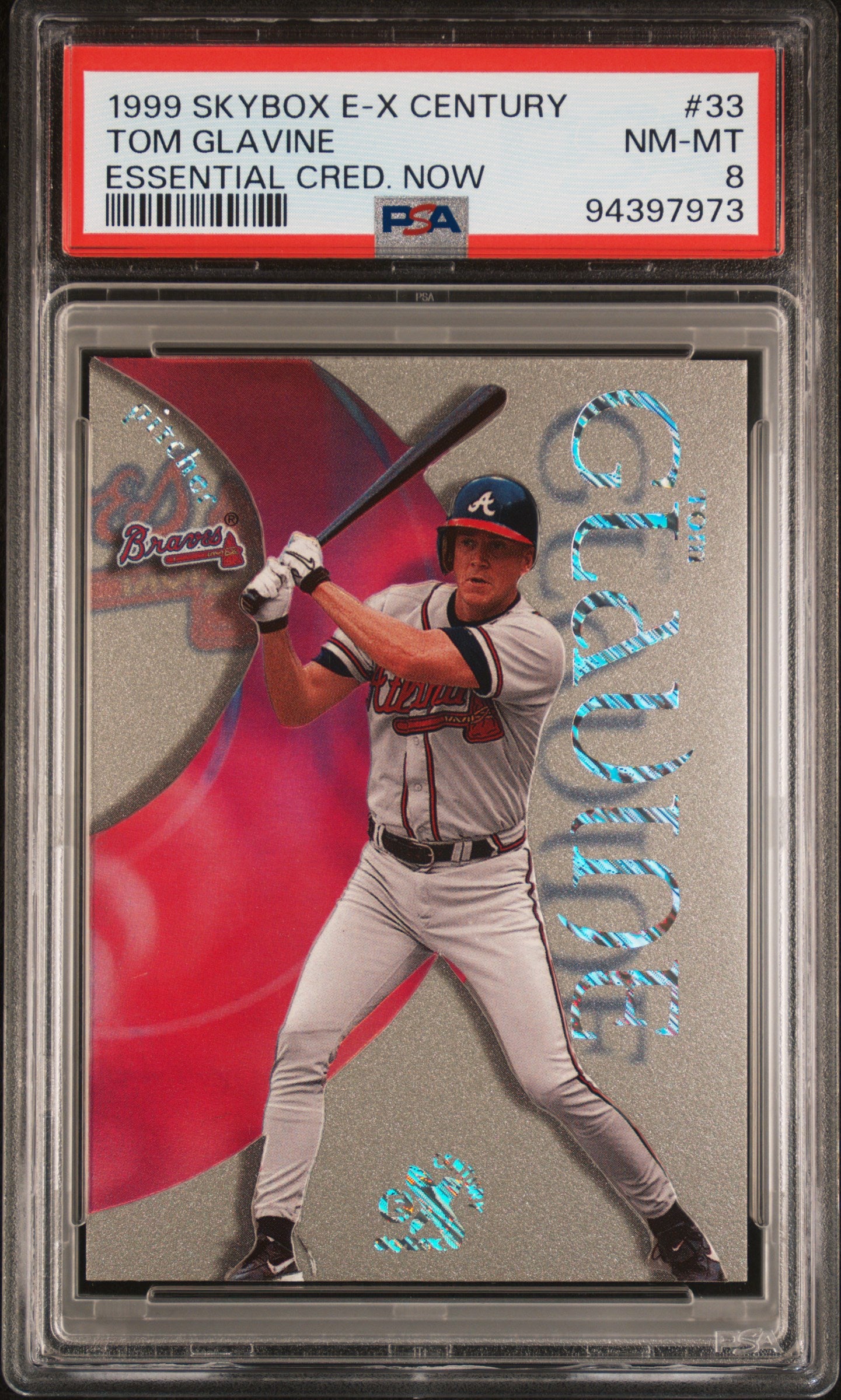 1999 Skybox E-X Century Tom Glavine #33 Essential Credentials Now PSA 8