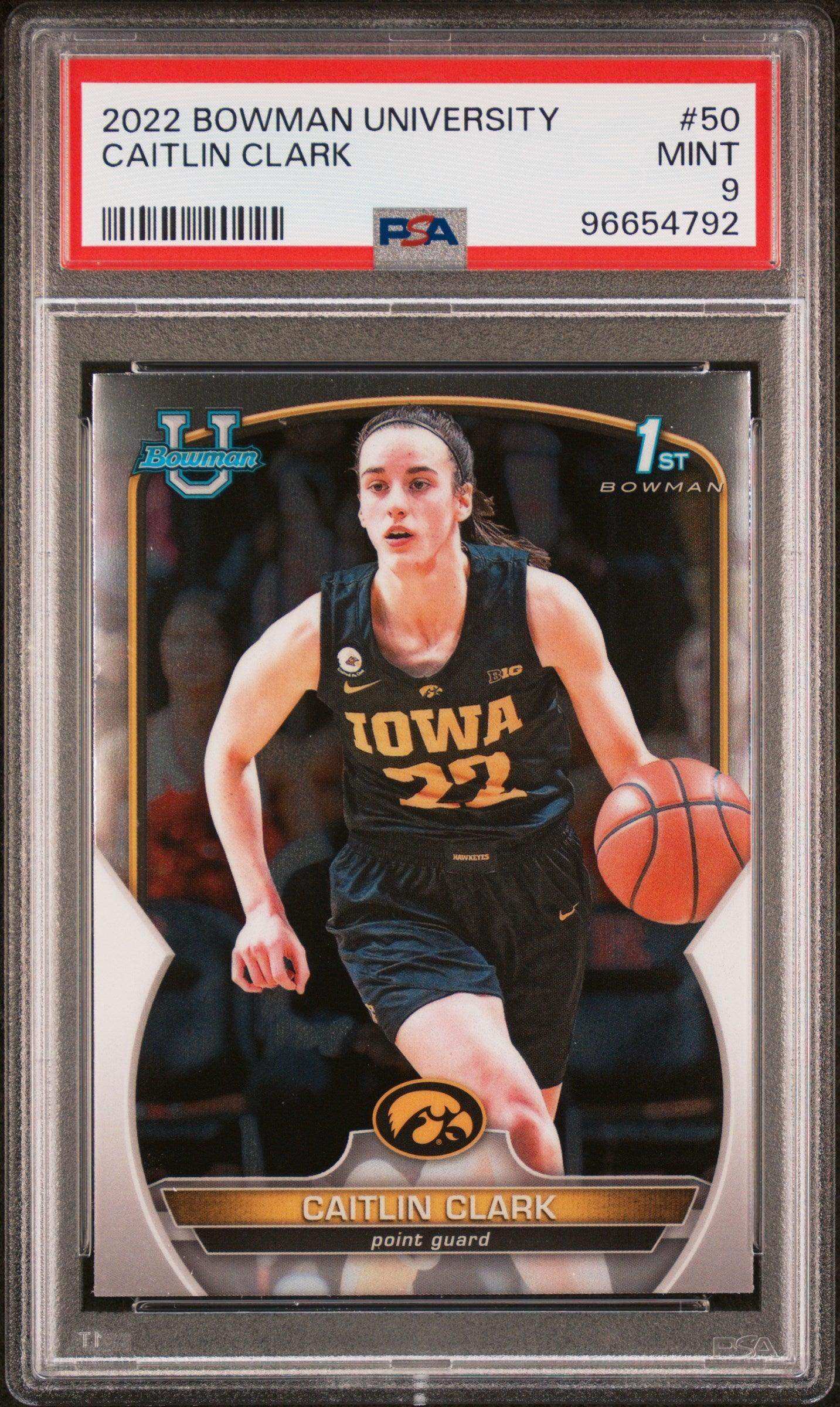 2022 Bowman Chrome University Caitlin Clark #50 PSA