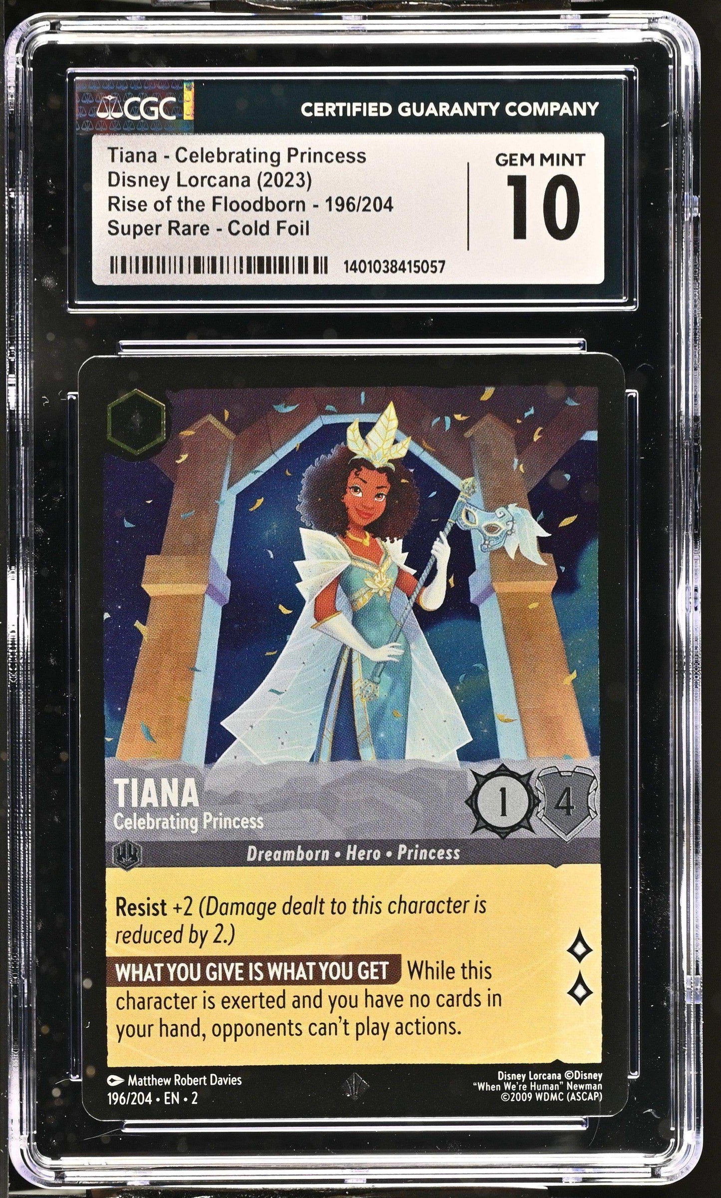 Disney Lorcana TCG Tiana - Celebrating Princess #196/204 English CGC 10