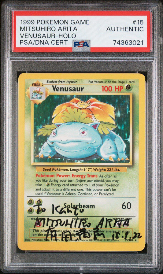 1999 PokéMon TCG Venusaur #15 PSA A