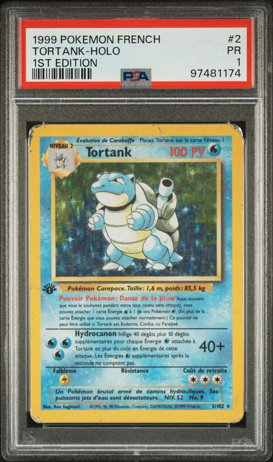 PokéMon TCG Tortank #2 French 1ST Edition PSA 1