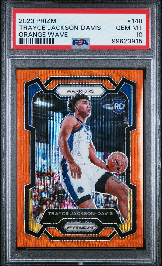 2023 Panini Prizm Trayce Jackson-Davis #148 Orange Wave PSA 10