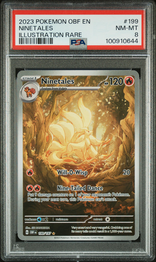 PokéMon TCG Ninetales #199 Illustration Rare PSA 8