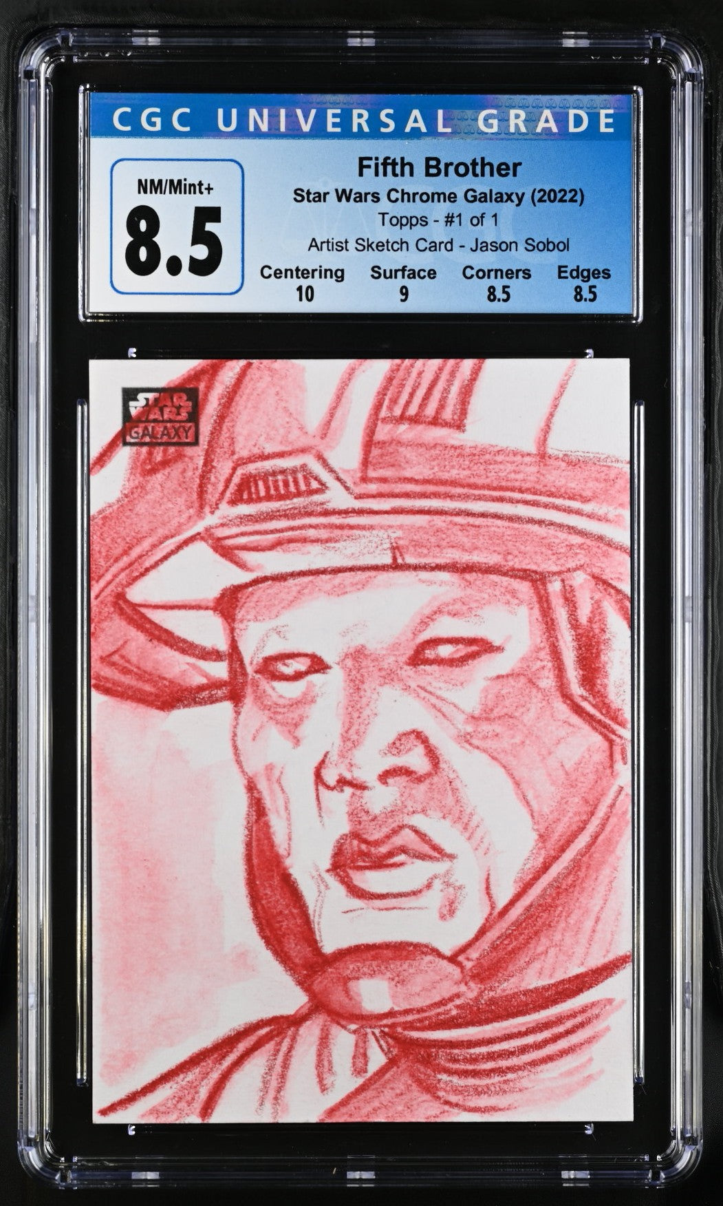 2022 Topps Star Wars Chrome Galaxy Fifth Brother #1 of 1 Artist Sketch Card Jason Sobol CGC 8.5