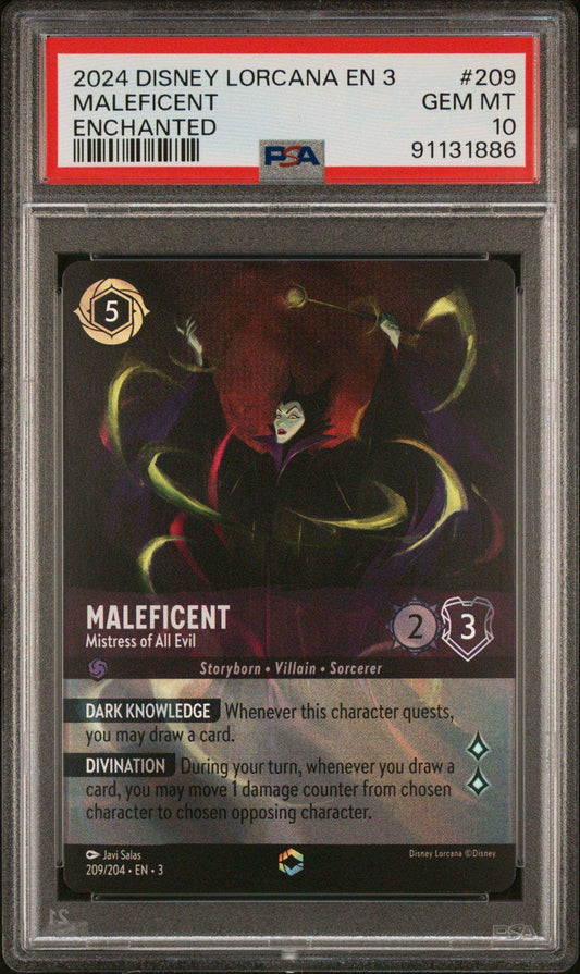 2024 Disney Lorcana TCG Maleficent #209 PSA 10