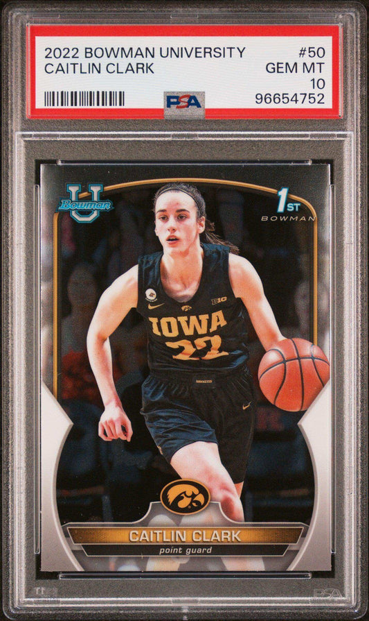 2022 Bowman Chrome University Caitlin Clark #50 PSA