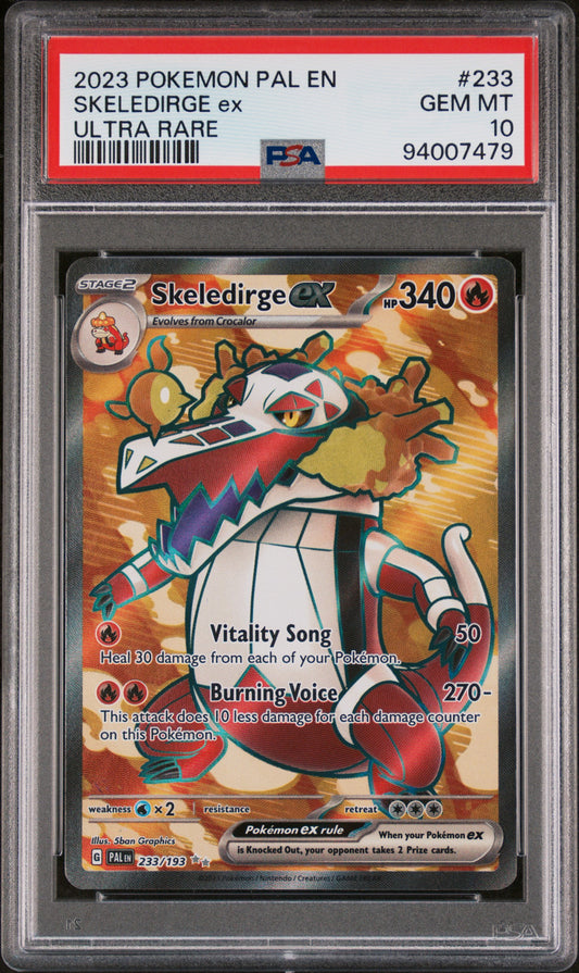 PokéMon TCG Skeledirge EX #233 Ultra Rare PSA 10