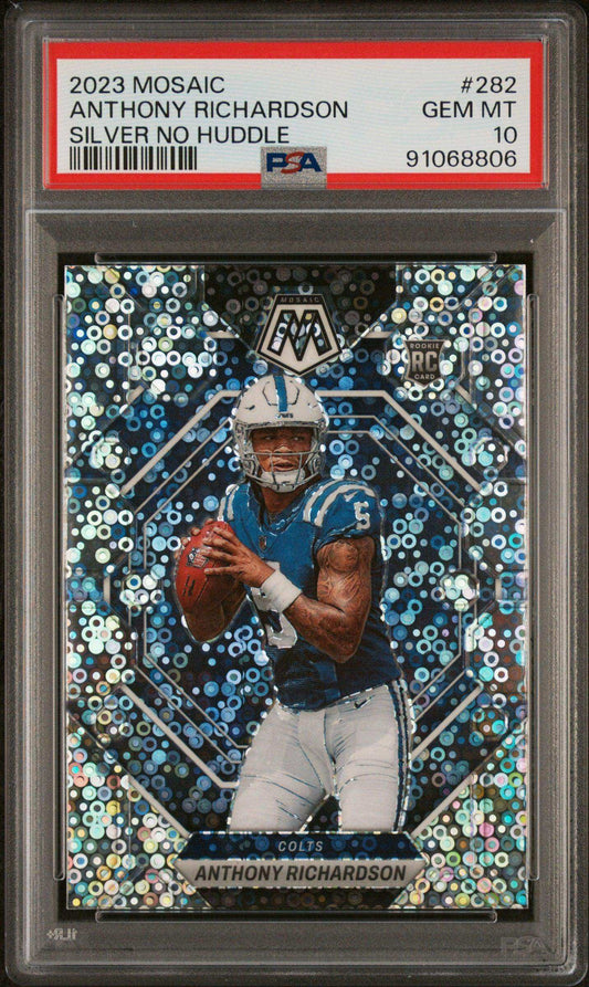 2023 Panini Mosaic Anthony Richardson #282 Silver No Huddle PSA 10