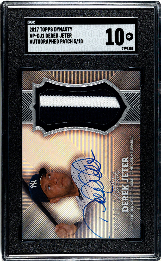 2017 Topps Dynasty Derek Jeter #AP-DJ1 Autograph Patch SGC 10