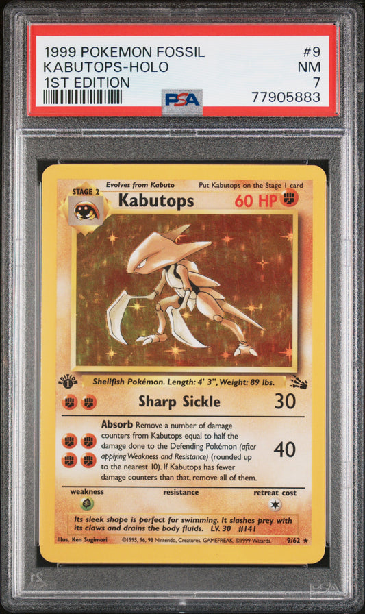 PokéMon TCG Kabutops #9 1ST Edition PSA 7