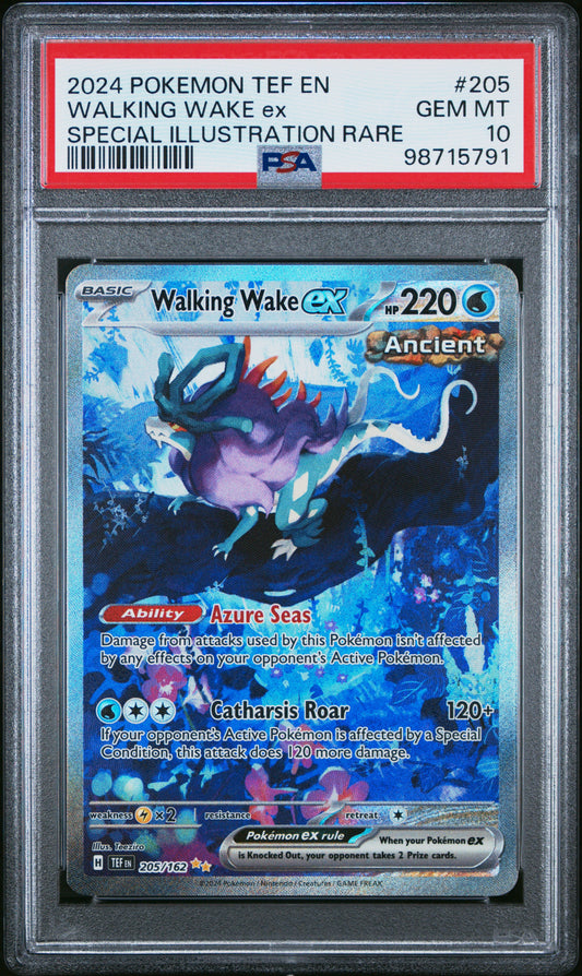 PokéMon TCG Walking Wake EX #205 Special Illustration Rare PSA 10