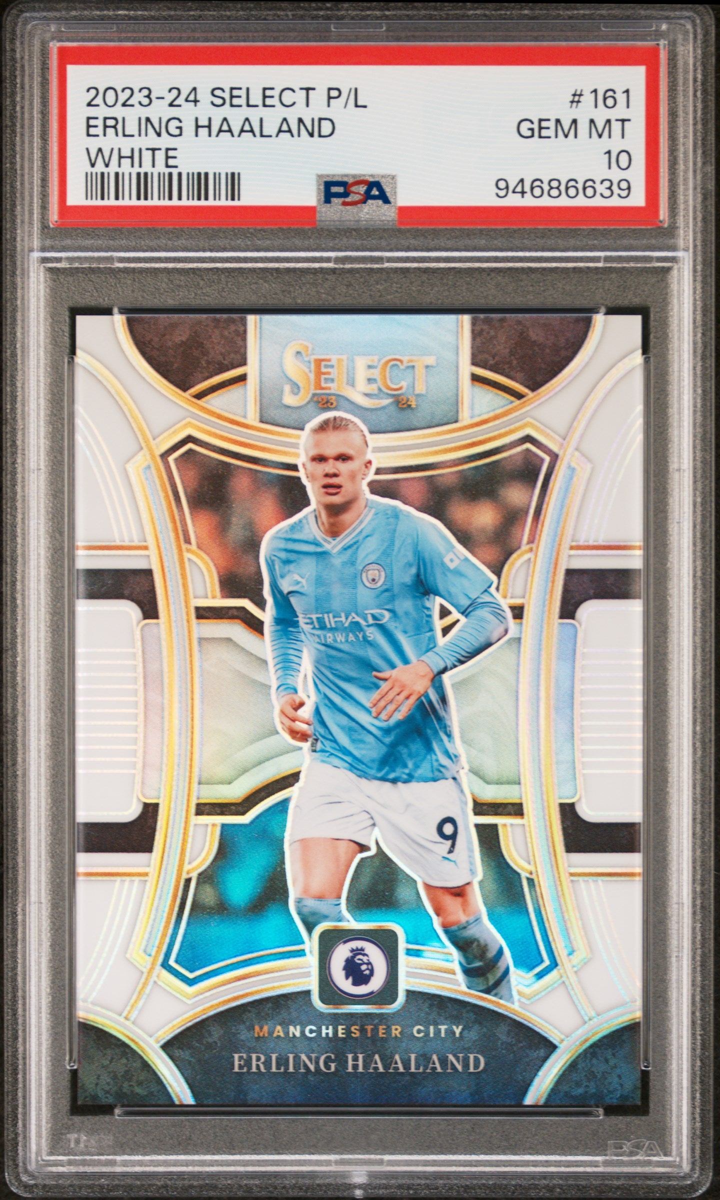 2023-24 Panini Select Premier League Erling Haaland #161 White PSA 10