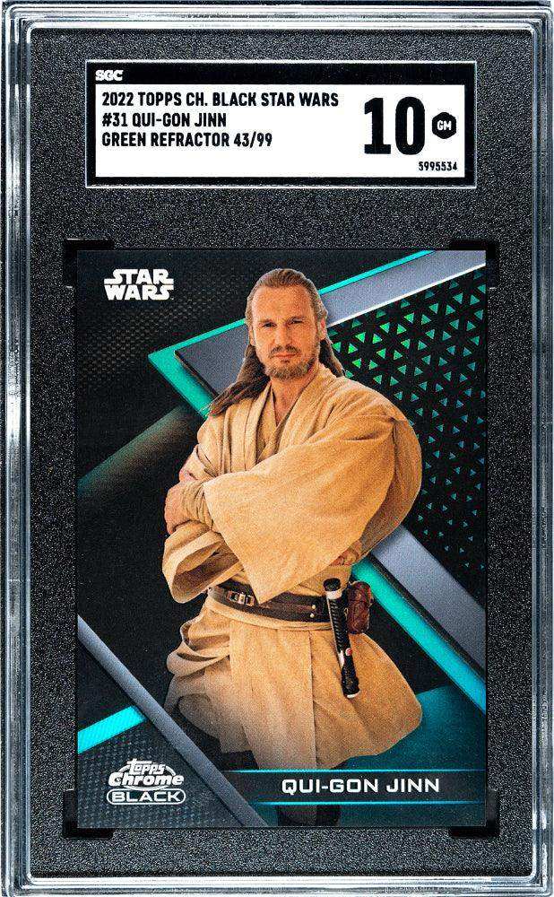 2022 Topps Chrome Black Star Wars Qui-Gon Jinn #31 SGC 10