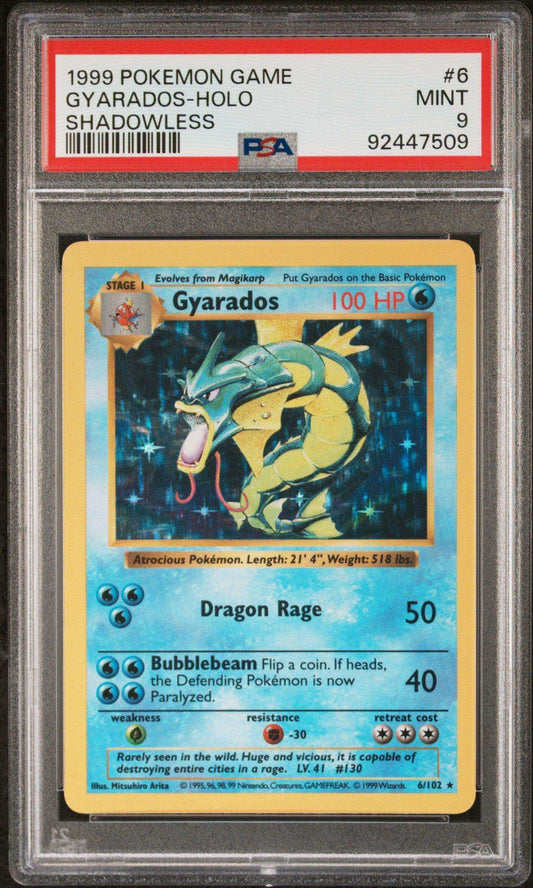 1999 PokéMon TCG Gyarados #6 PSA 9