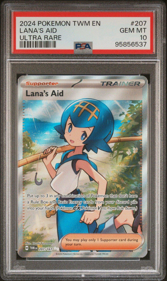 PokéMon TCG Lana's Aid #207 Ultra Rare PSA 10