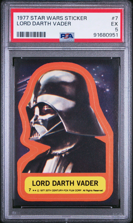 1977 Star Wars Stickers Lord Darth Vader #7 PSA 5