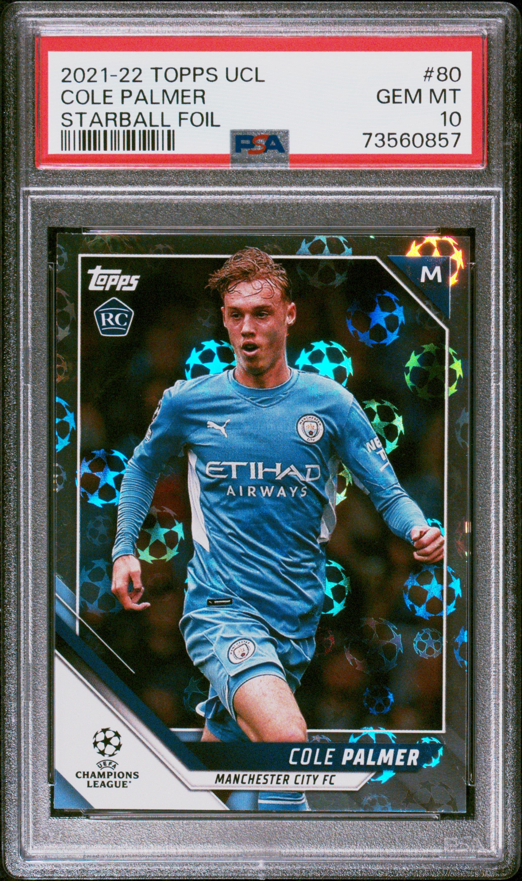 2021-2022 Topps UEFA Champions League Cole Palmer #80 Starball Foil PSA 10