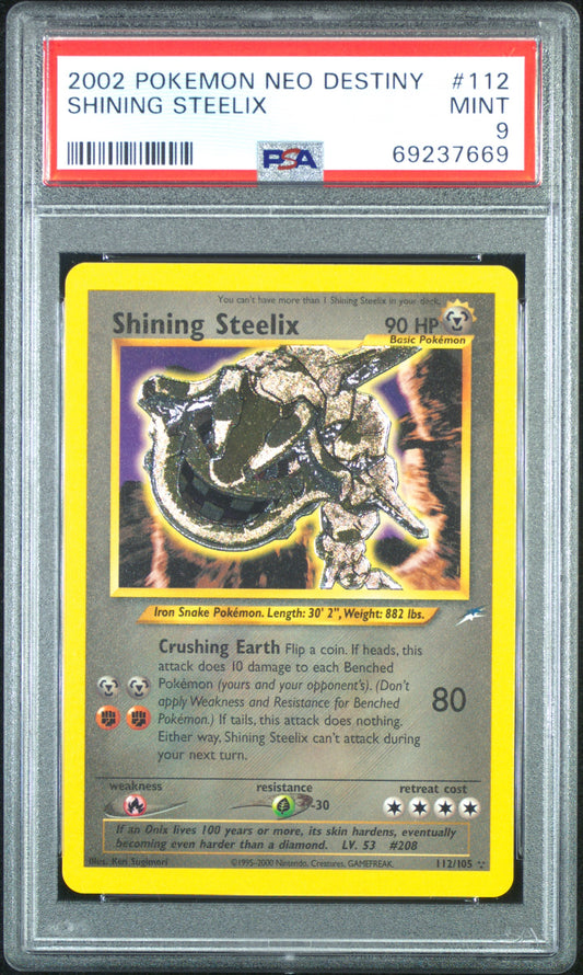 PokéMon TCG Shining Steelix #112 PSA 9