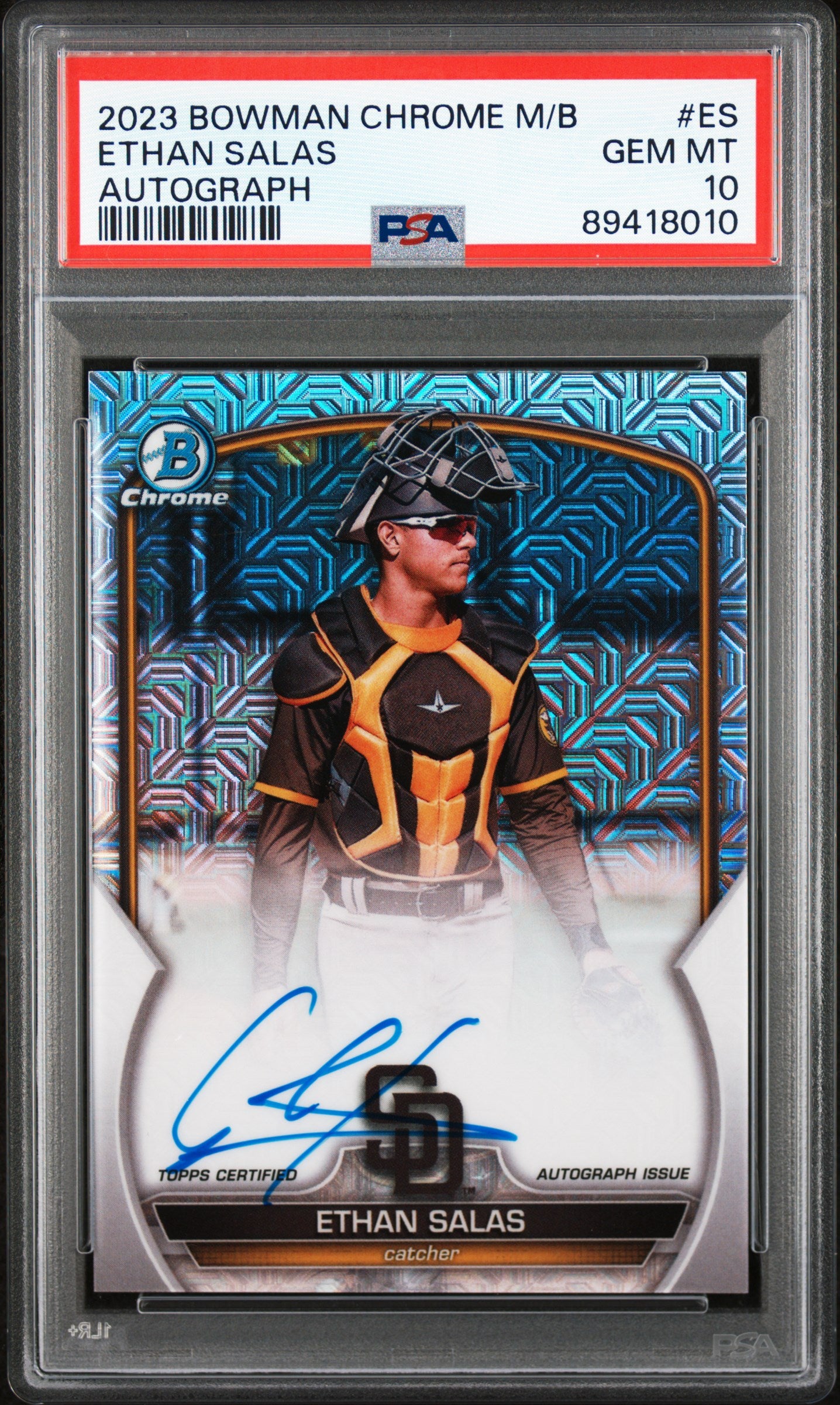 2023 Bowman Chrome Mega Box Autographs Ethan Salas #ES PSA 10