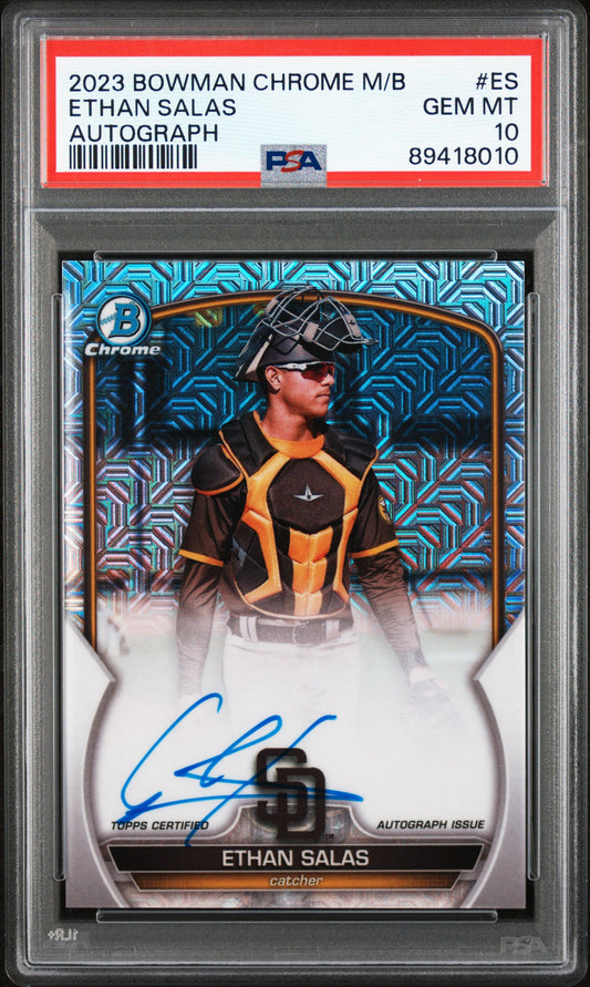 2023 Bowman Chrome Mega Box Autographs Ethan Salas #ES PSA 10