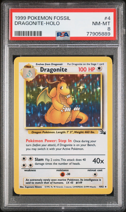 PokéMon TCG Dragonite #4 PSA 8